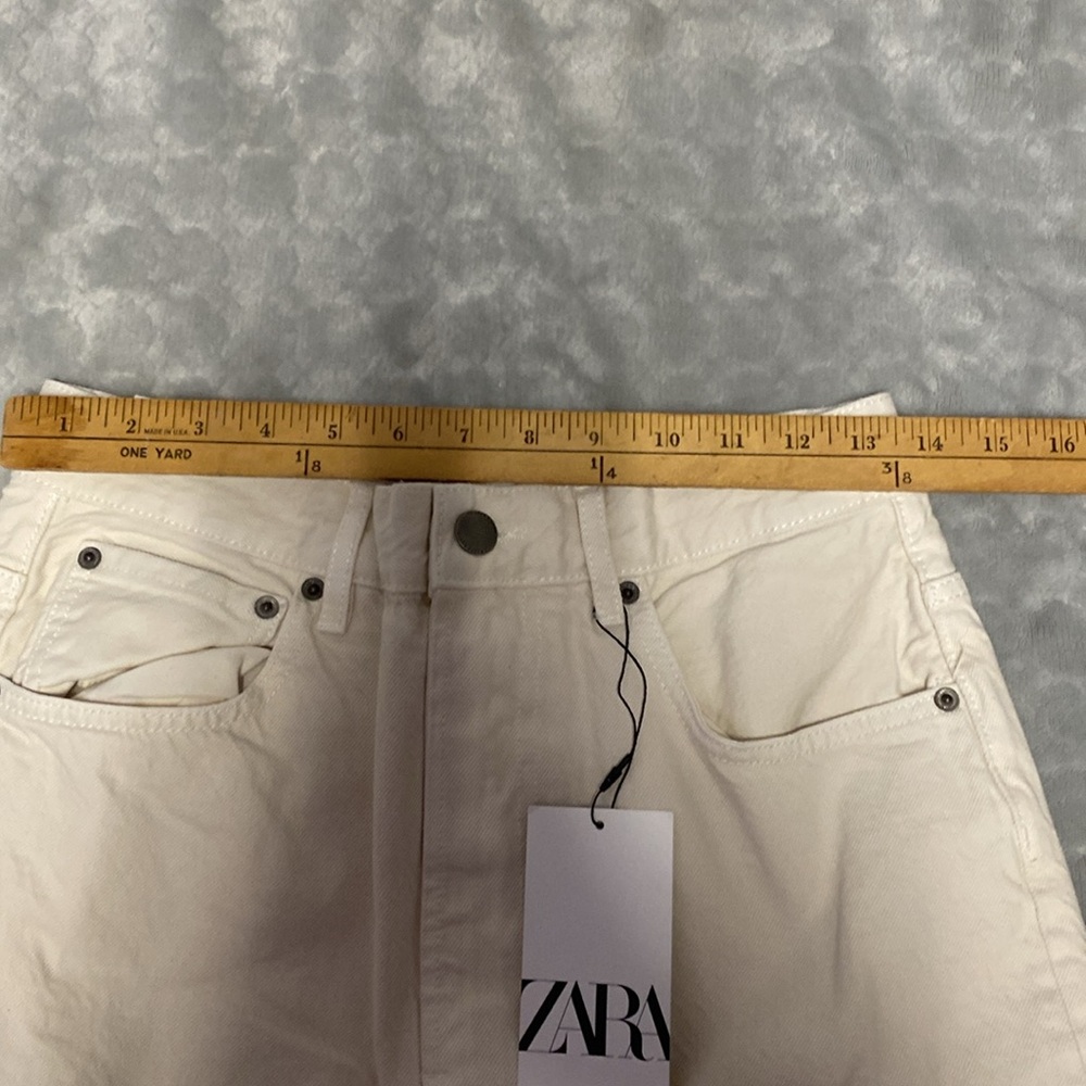 Zara Cream Wide Leg Jeans – Mid Rise | Size 4 | NWT - Picture 11 of 15